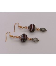 Pendientes de Cristal de Murano Marrón