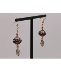 Pendientes de Cristal de Murano Marrón