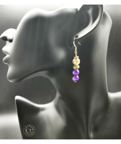 PENDIENTES DE CERÁMICA MORADO Y MULTICOLOR