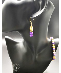 PENDIENTES DE CERÁMICA MORADO Y MULTICOLOR