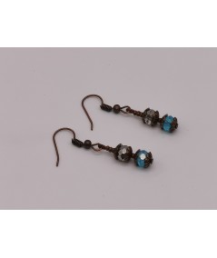 Pendientes Cristal Gris y Azul