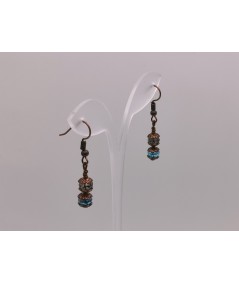 Pendientes Cristal Gris y Azul