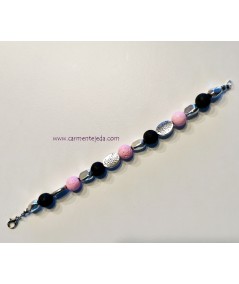 Pulsera de piedras de lava y zamak