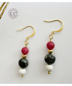 PENDIENTES DORADOS DE LABRADORITA GRIS