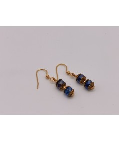 Pendientes Cristal Azul Oscuro