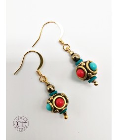 Pendientes con abalorios bohemios de colores