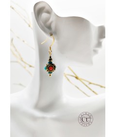 Pendientes con abalorios bohemios de colores