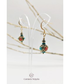 Pendientes con abalorios bohemios de colores