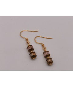 Pendientes de Cristal Beige Claro