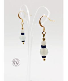 PENDIENTES DE AGATA AZUL Y AMAZONITA