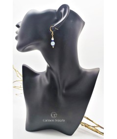 PENDIENTES DE AGATA AZUL Y AMAZONITA
