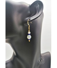 PENDIENTES DE AGATA AZUL Y AMAZONITA