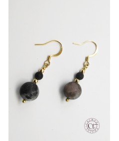 PENDIENTES DE PIEDRA SEMIPRECIOSA OSCURA