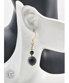 PENDIENTES DE PIEDRA SEMIPRECIOSA OSCURA