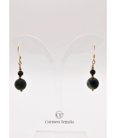 PENDIENTES DE PIEDRA SEMIPRECIOSA OSCURA