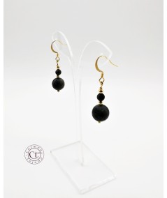 PENDIENTES DE PIEDRA SEMIPRECIOSA OSCURA