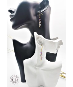 PENDIENTES DORADOS DE AMATISTA