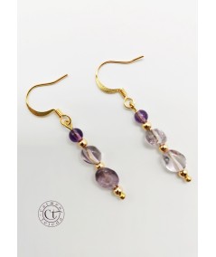 PENDIENTES DORADOS DE AMATISTA