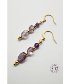 PENDIENTES DORADOS DE AMATISTA