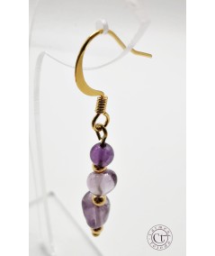 PENDIENTES DORADOS DE AMATISTA