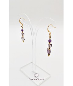 PENDIENTES DORADOS DE AMATISTA