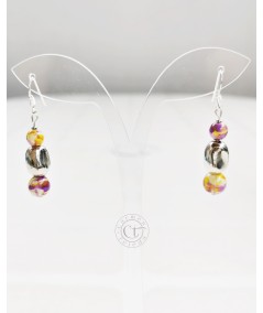 Pendientes de cerámica de colores y zamak