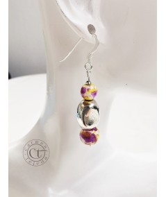 Pendientes de cerámica de colores y zamak