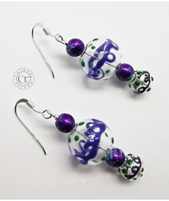 Pendientes de cerámica y cristal transparente