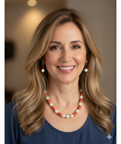 COLLAR Y PENDIENTES DE CUARZO ROJO Y PERLAS DE CRISTAL