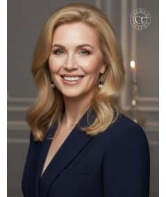 Pendientes de perlas de cristal azul y blanco