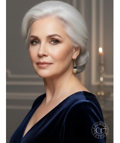 Pendientes de perlas de cristal azul y blanco