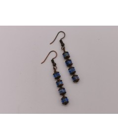 Pendientes de Cristal Azul. Cuatro elementos