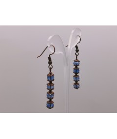 Pendientes de Cristal Azul. Cuatro elementos