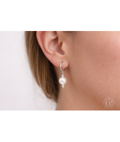 Pendientes de perlas de cristal Swarovski Beige