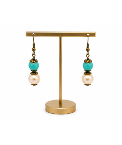 Pendientes Cristal Swarovski Beige y turquesa