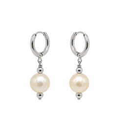 Pendientes de perlas de cristal Swarovski Beige