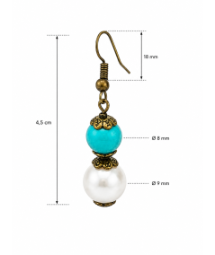 Pendientes Cristal Swarovski Beige y turquesa