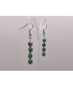 Pendientes Cristal Verde 4 elementos