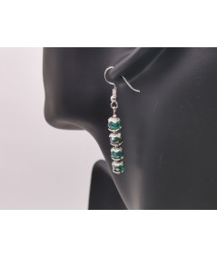 Pendientes Cristal Verde 4 elementos